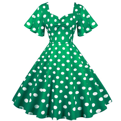 Slim Retro Polka Dot Printing Dress