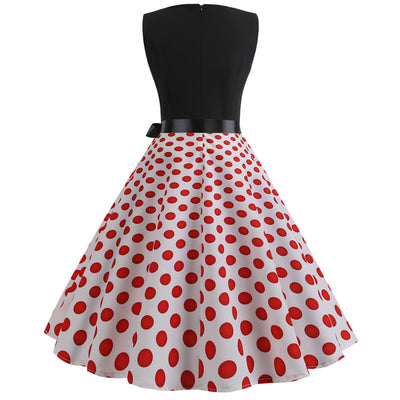 Retro Sleeveless Sexy Polka Dot Print Dress