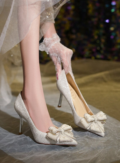 Sequin Pointed High-heeled Stiletto Shoes