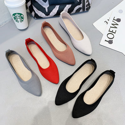 Woven Flat-bottomed Pointed Cloth Shoes