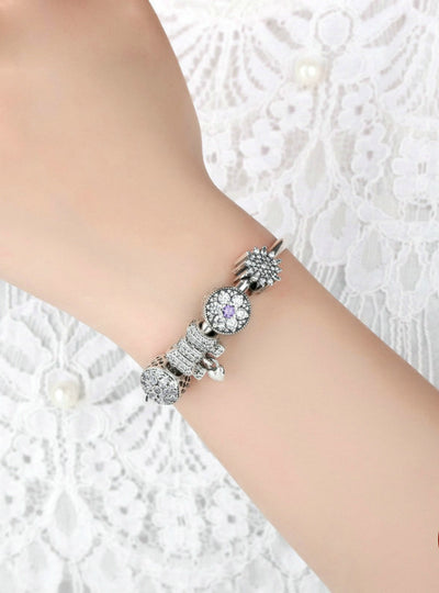 925 Sterling Silver Knot Heart Charm Bangles & Bracelet 