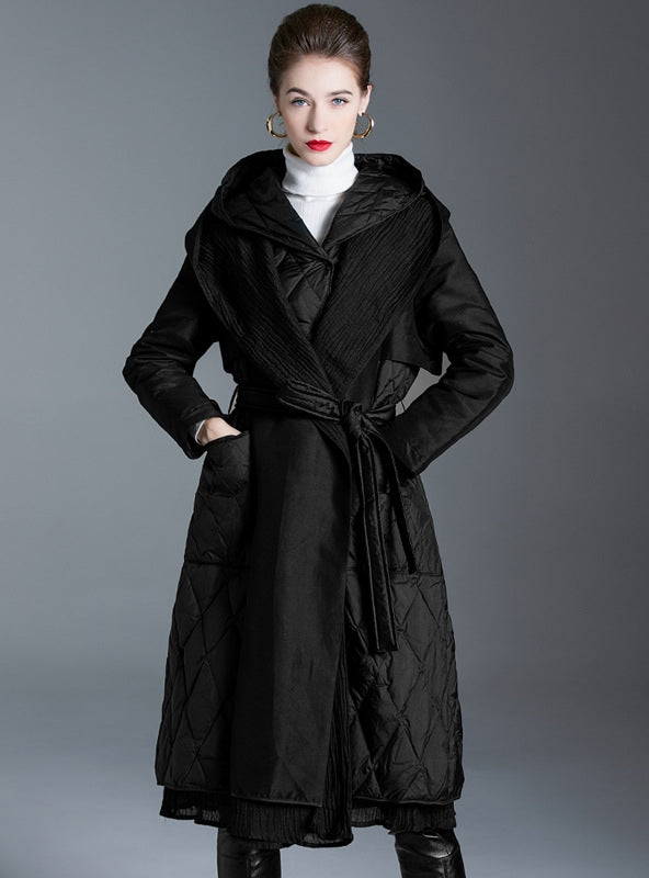 Slim and Long White Duck Down Coat