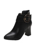 Side Zipper Single Boot Thick High Heel Shoes
