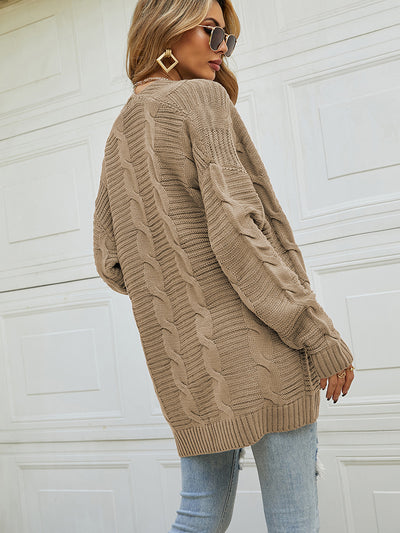 Loose Long Twist Cardigan Sweater