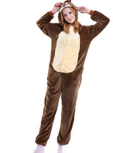 Cute Brown Chipmunk Onesies Animal Pajamas Flannel
