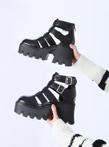 Baotou hHollow Sandals Sponge Cakes Thick-soled Boots