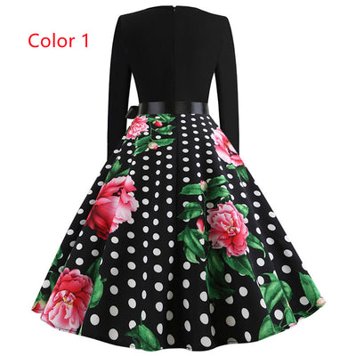 Casual Printed Long Sleeve Dress