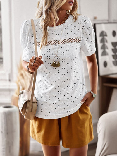 Casual Round Neck Stitching Shirt T-shirt