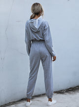 Sports Hooded Pants Two-piece Suit