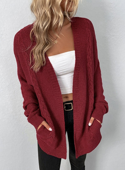 Retro Twist Pocket Sweater Coat