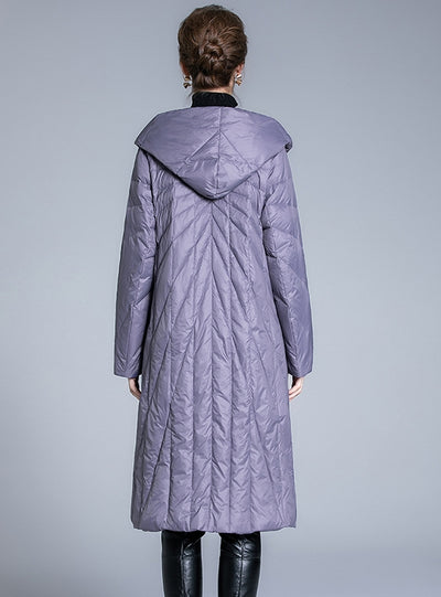 Warm Hooded Long Down Jacket