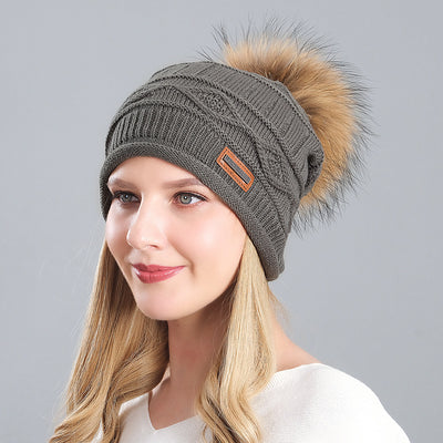 Knitted Hats Ladies Wool Hats Thickened