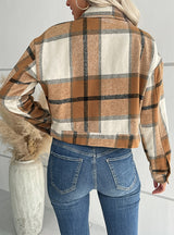 Plaid Retro Lapel Coat Jacket