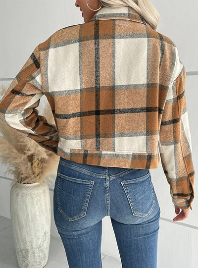 Plaid Retro Lapel Coat Jacket