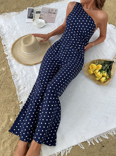 Point Micro-horn Long Pants Jumpsuit