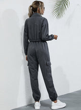 Solid Color Stand-up Collar Shirt Sports Suit