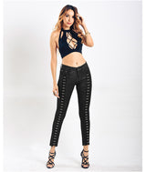 Slim Stretch Rivet Button Jeans