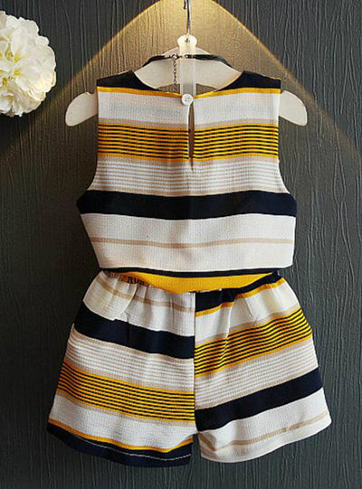 Sleeveless Blouse Tops+Short Pants 2Pcs Suit