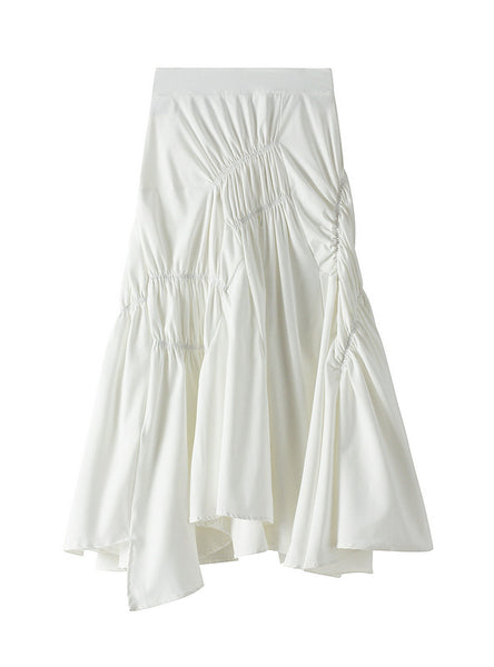 Wrinkled Medium Long Skirt