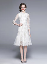 Mesh Embroidery Patchwork Dress
