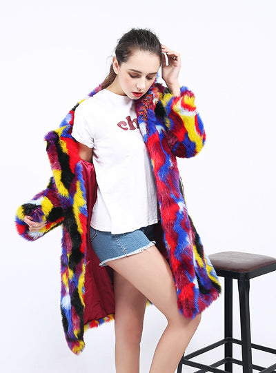 Women Casual Faux Fox Fur Vest Winter Jacket