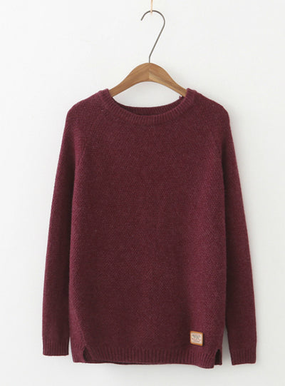 Women Sweater Pullovers Casual Split