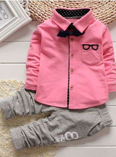 Long Sleeve Sports Suits Bow Tie T-shirts + Pants