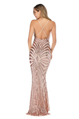 Sexy Suspender Backless Stretch Sequined Dress