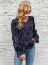 Round Neck Leopard Print Long Sleeve Shirt