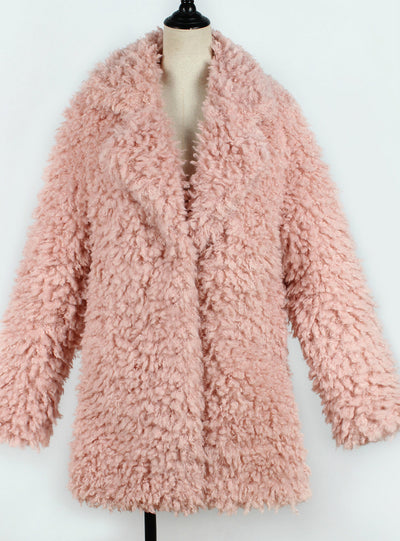 Women's Plush Long-Sleeved Faux Fur Jackets