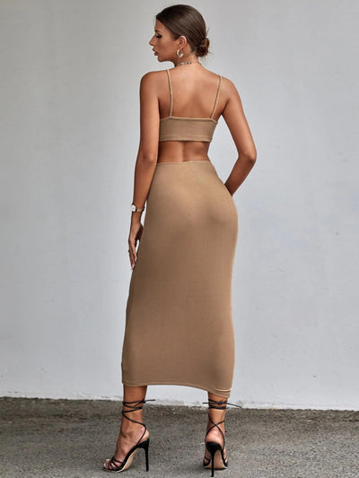Sleeveless Backless Hollow Dress