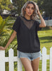 Yarn Perspective Round Neck Short Sleeve Chiffon Shirt