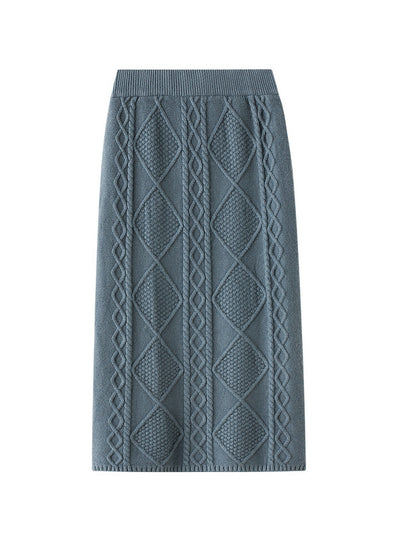 Twist Rhombus Knitted Skirt