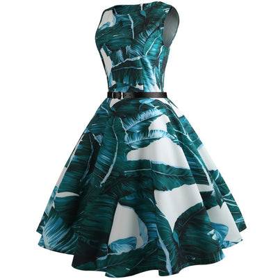 Retro Sleeveless Sexy Print Dress