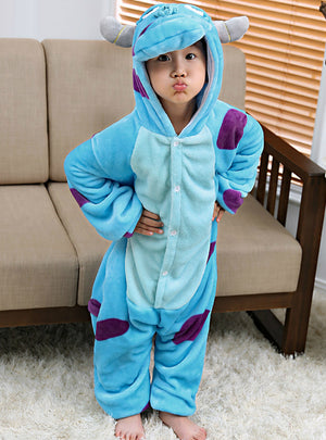 Children's Onesie Cosplay Blue Cow Animal 