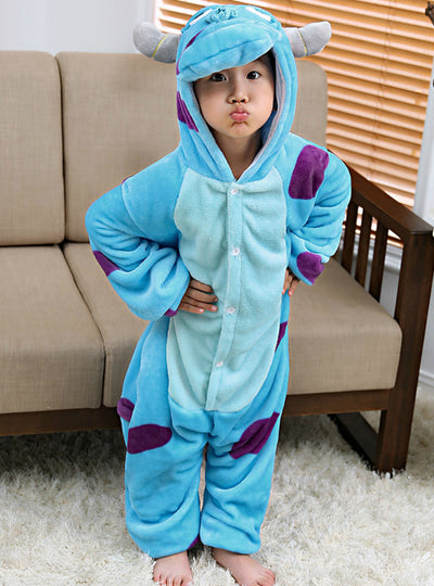 Children's Onesie Cosplay Blue Cow Animal 