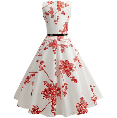 Women Retro 50s Print Dress