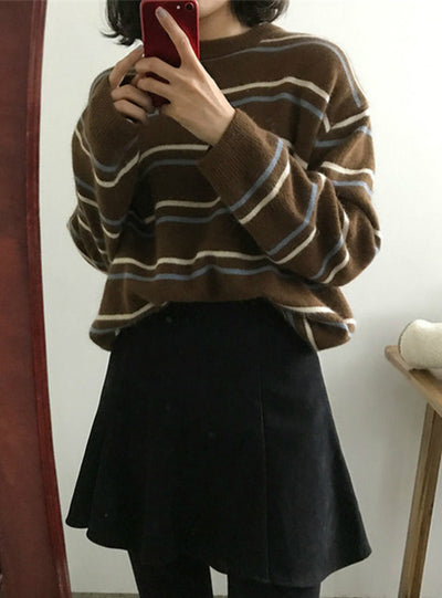 Autumn O-Neck Sweaters Chic Daily Tops