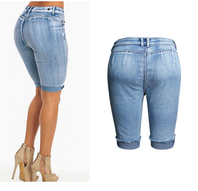 Crooked Cropped Trousers Jeans Shorts