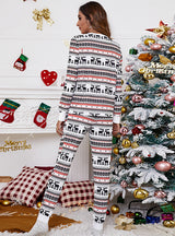 Loose Printed Christmas Home Suit Two-piece Set