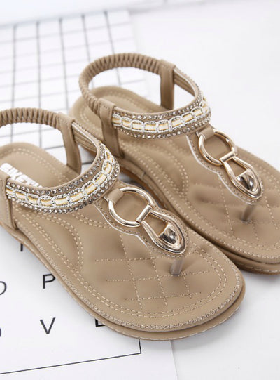 Bohemia Flat sandals Shoes String Bead Flip Flop 