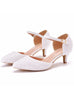 Women 5cm White Pearl Pointed Sandals