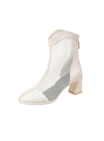 Women's Round Head Hollow Mesh Surface Boots