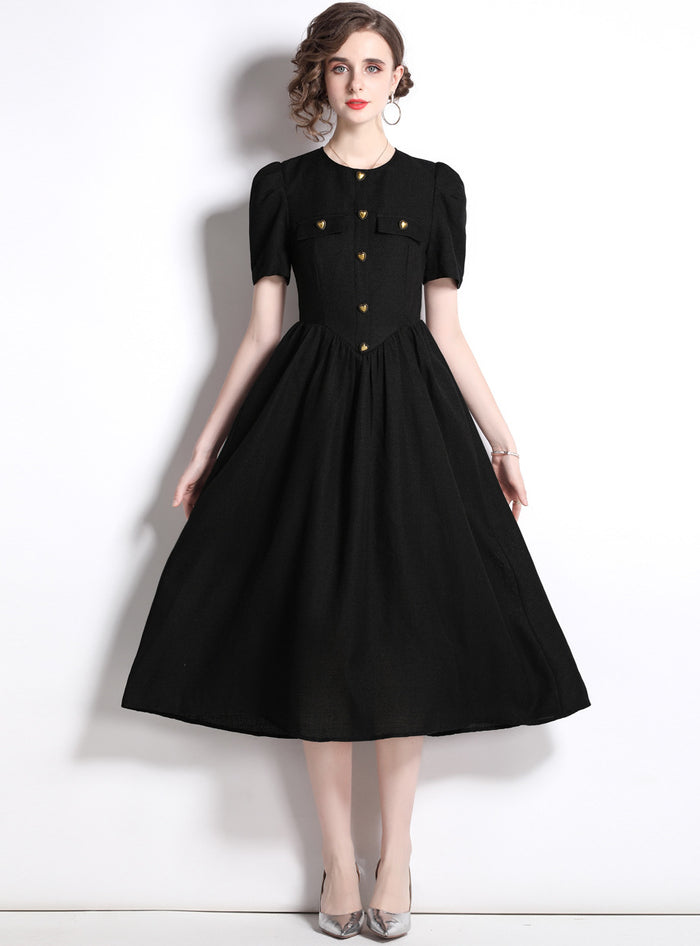 Women Retro Short Sleeve Dress