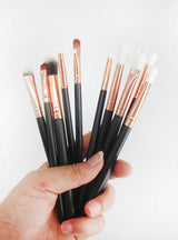 12Pcs Rose Gold Makeup Brushes Professional Eye Shadow