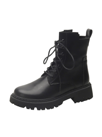 Women's Thick Bottom Zipper Middle Tube Boots