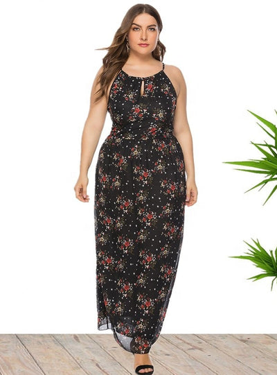 Bohemian Beach Sleeveless Chiffon Printed Dress