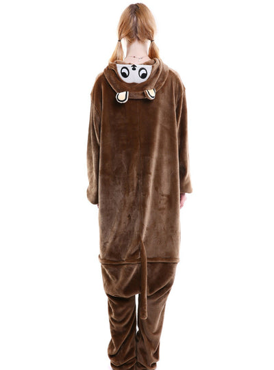Brown Monkey Onesies Animal Pajamas For Women Men