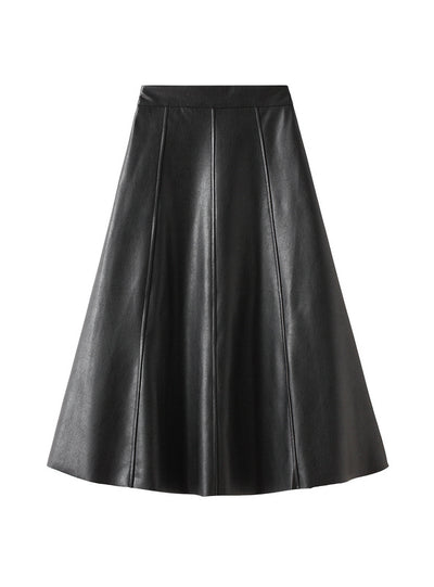 High Waist Leather Skirt