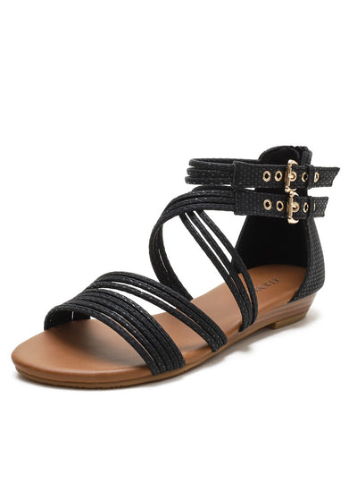Open Toe Soft Soled Cross Wedge Sandals